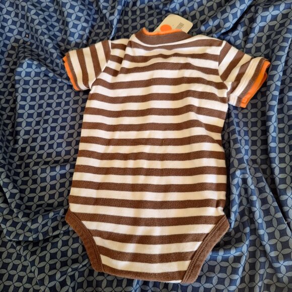 carters onesie dog brown and white stripped 6 months - Picture 5 of 5